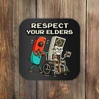 Respect Your Elders Retro Gaming Funny Gamer 80s Coaster thumb 0