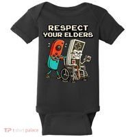 Respect Your Elders Retro Gaming Funny Gamer 80s Baby Bodysuit thumb 0
