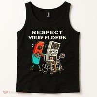 Respect Your Elders Retro Gaming Funny Gamer 80s Tank Top thumb 2