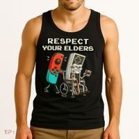 Respect Your Elders Retro Gaming Funny Gamer 80s Tank Top thumb 3