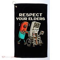 Respect Your Elders Retro Gaming Funny Gamer 80s Golf Towel thumb 0