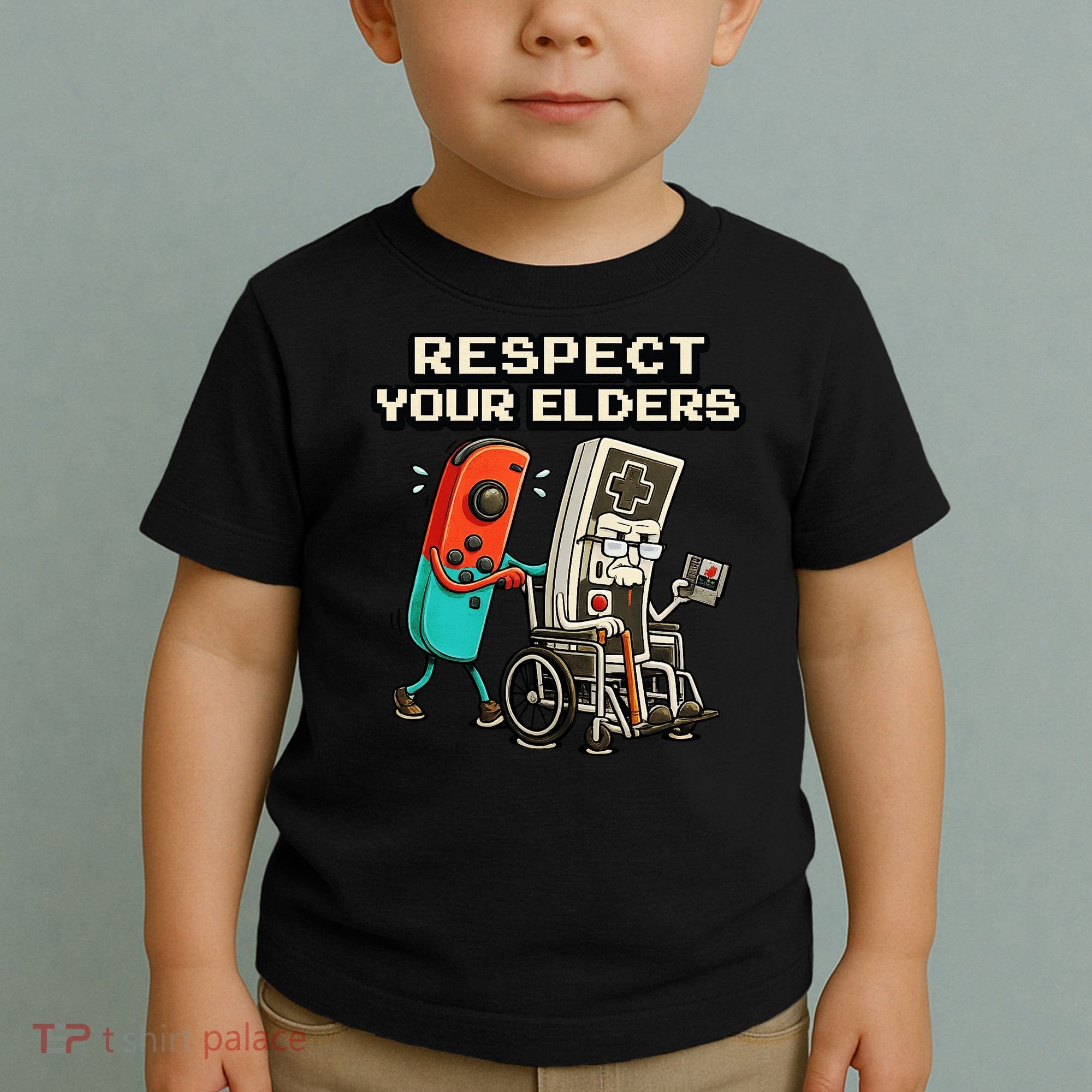 Respect Your Elders Retro Gaming Funny Gamer 80s Toddler T-Shirt