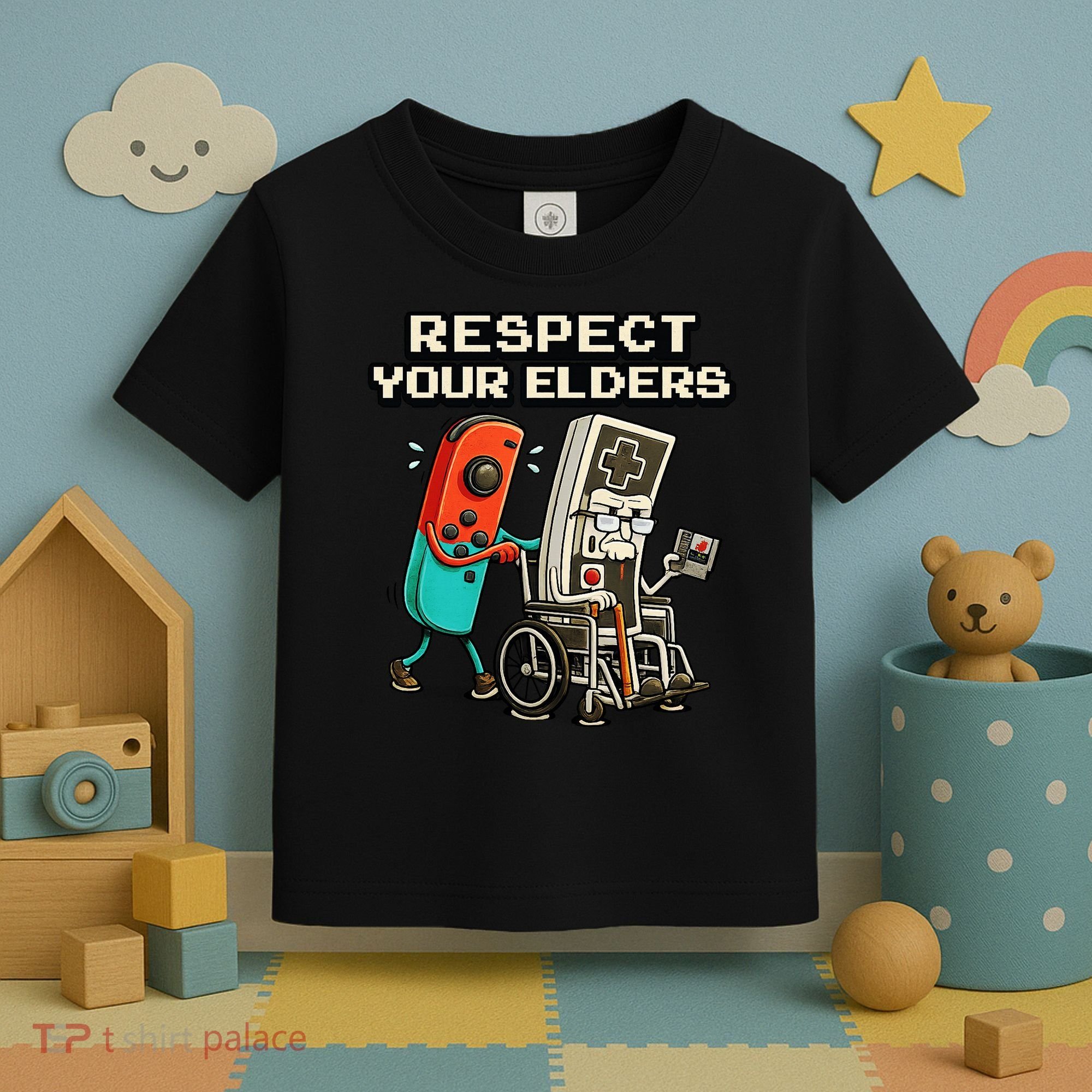 Respect Your Elders Retro Gaming Funny Gamer 80s Toddler T-Shirt
