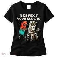 Respect Your Elders Retro Gaming Funny Gamer 80s Women's T-Shirt thumb 0