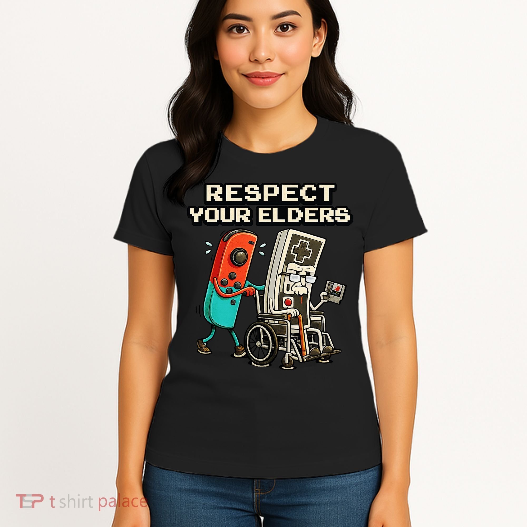Respect Your Elders Retro Gaming Funny Gamer 80s Women's T-Shirt