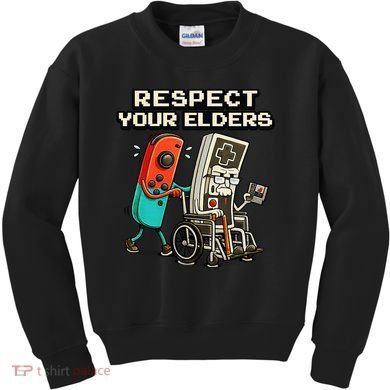 Respect Your Elders Retro Gaming Funny Gamer 80s Kids Sweatshirt