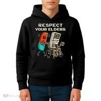 Respect Your Elders Retro Gaming Funny Gamer 80s Kids Hoodie thumb 4