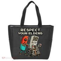 Respect Your Elders Retro Gaming Funny Gamer 80s Tote Bag thumb 0