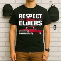Respect Your Elders Classic Lowrider C10 Vintage Truck T-Shirt thumb 6