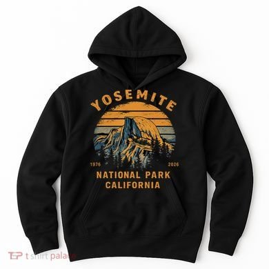Retro Yosemite Halfdome National Park Vintage Hoodie