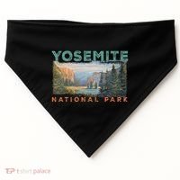 Retro Yosemite Halfdome Park Wyoming Mountain Hiking USA-Made Doggie Bandana thumb 0