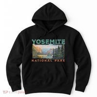 Retro Yosemite Halfdome Park Wyoming Mountain Hiking Hoodie thumb 0
