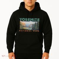Retro Yosemite Halfdome Park Wyoming Mountain Hiking Hoodie thumb 2