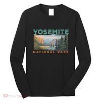 Retro Yosemite Halfdome Park Wyoming Mountain Hiking Long Sleeve Shirt thumb 0