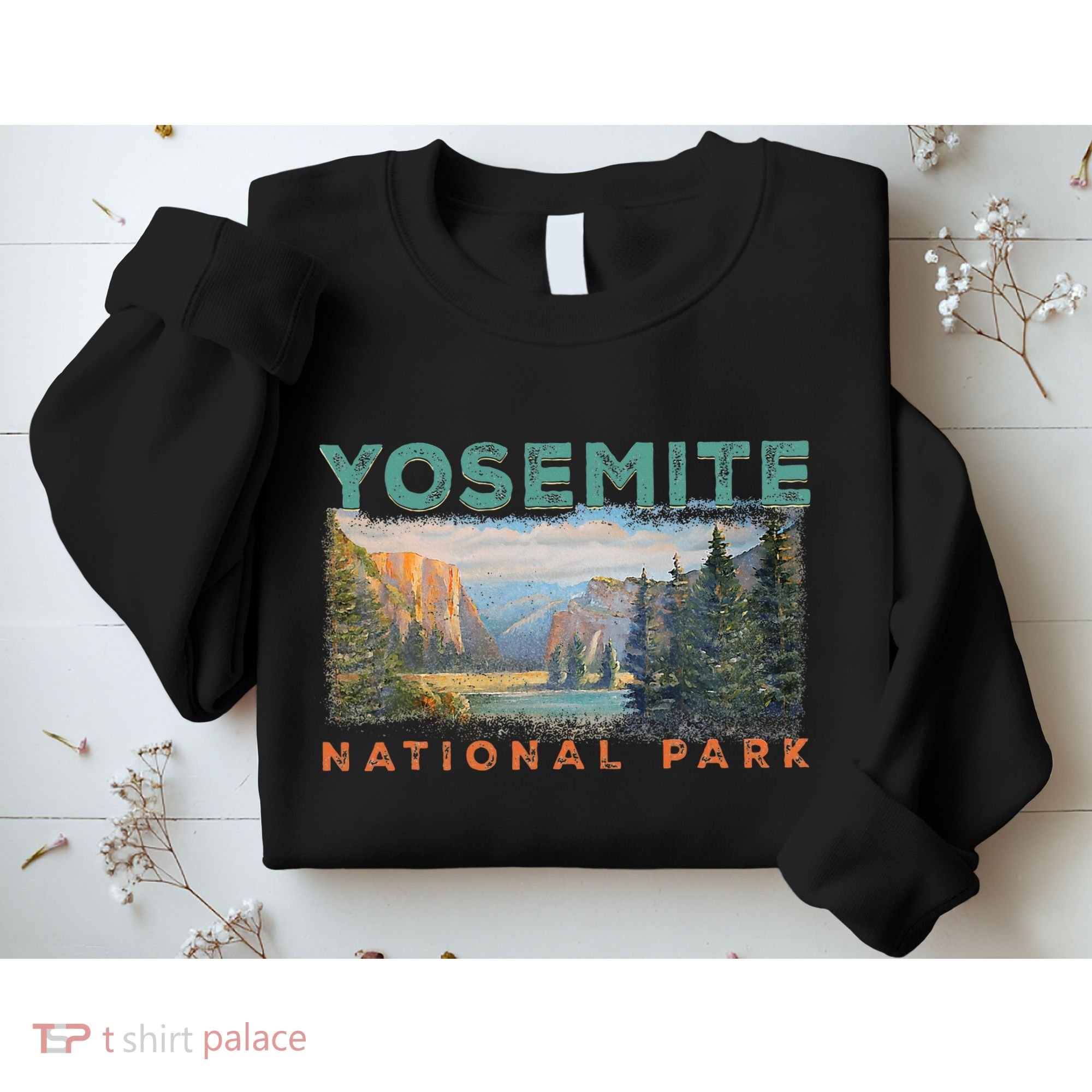 Retro Yosemite Halfdome Park Wyoming Mountain Hiking Sweatshirt