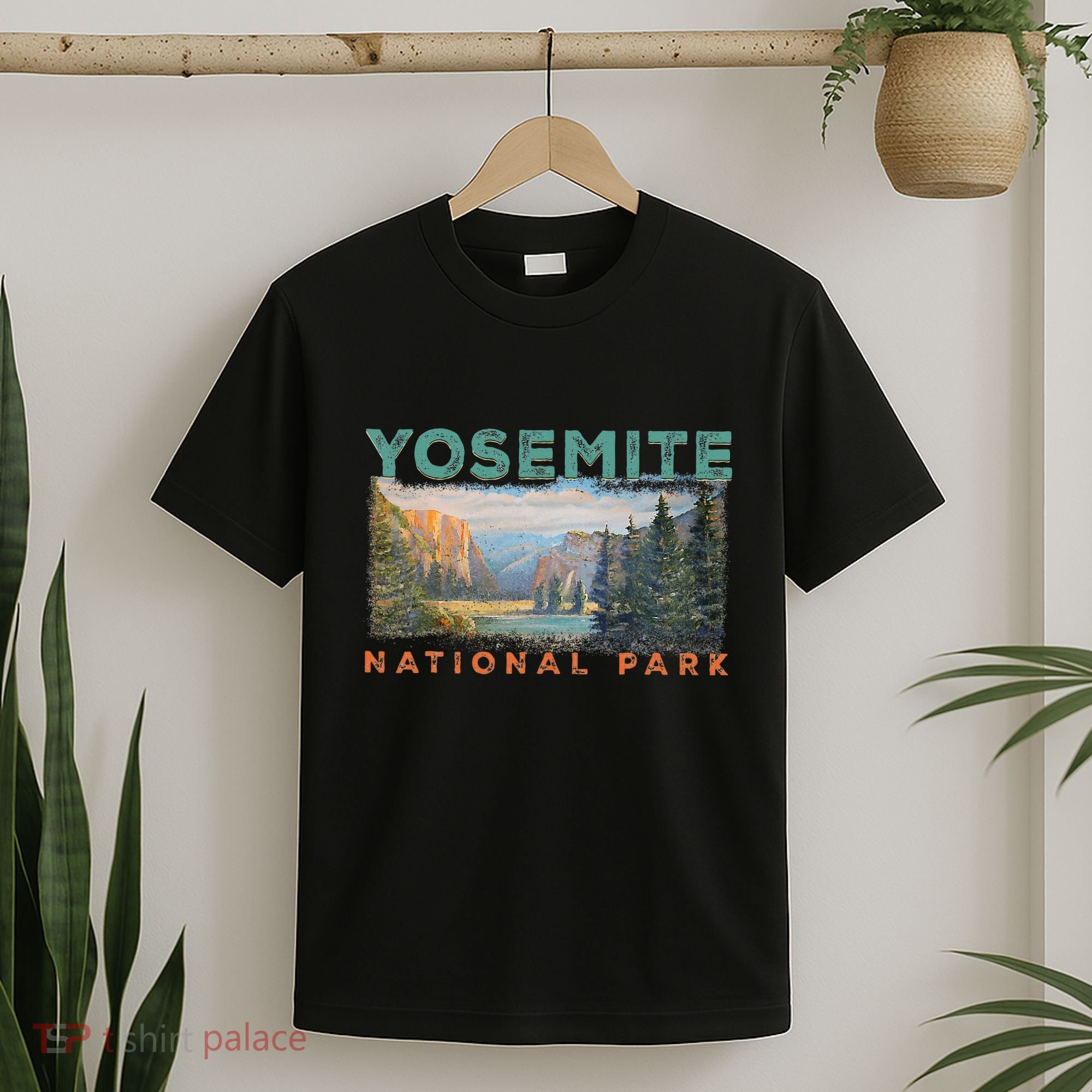 Retro Yosemite Halfdome Park Wyoming Mountain Hiking T-Shirt