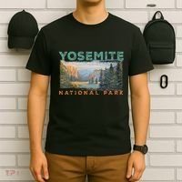 Retro Yosemite Halfdome Park Wyoming Mountain Hiking T-Shirt thumb 6