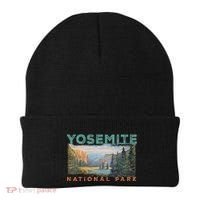 Retro Yosemite Halfdome Park Wyoming Mountain Hiking Beanie thumb 0