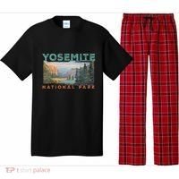 Retro Yosemite Halfdome Park Wyoming Mountain Hiking Pajama Set thumb 0