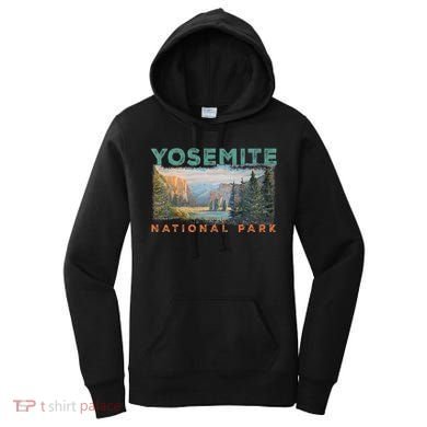 Retro Yosemite Halfdome Park Wyoming Mountain Hiking Women's Hoodie