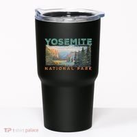 Retro Yosemite Halfdome Park Wyoming Mountain Hiking Tumbler thumb 0