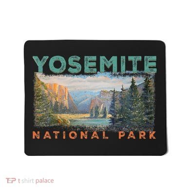 Retro Yosemite Halfdome Park Wyoming Mountain Hiking Mousepad