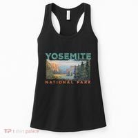 Retro Yosemite Halfdome Park Wyoming Mountain Hiking Women's Tank Top thumb 0