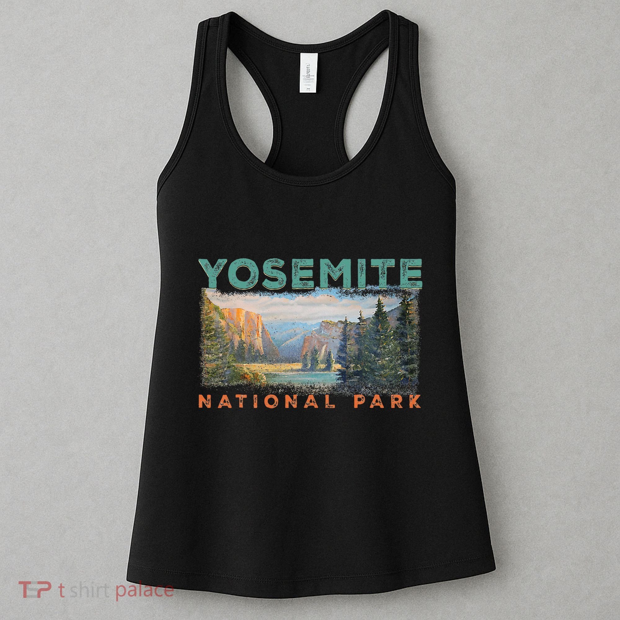 Retro Yosemite Halfdome Park Wyoming Mountain Hiking Women's Tank Top
