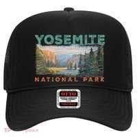 Retro Yosemite Halfdome Park Wyoming Mountain Hiking Hat thumb 0
