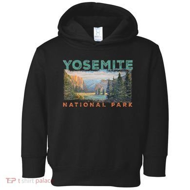 Retro Yosemite Halfdome Park Wyoming Mountain Hiking Toddler Hoodie