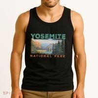 Retro Yosemite Halfdome Park Wyoming Mountain Hiking Tank Top thumb 3