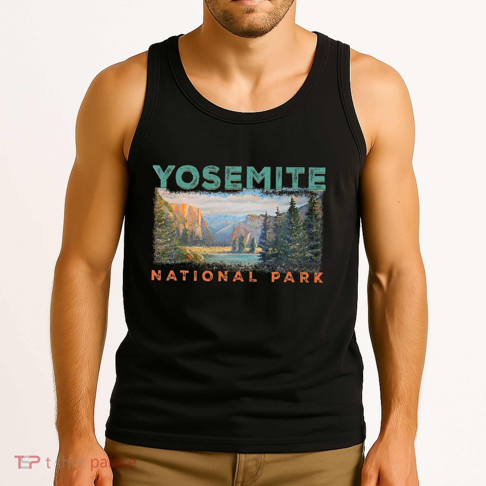 Retro Yosemite Halfdome Park Wyoming Mountain Hiking Tank Top