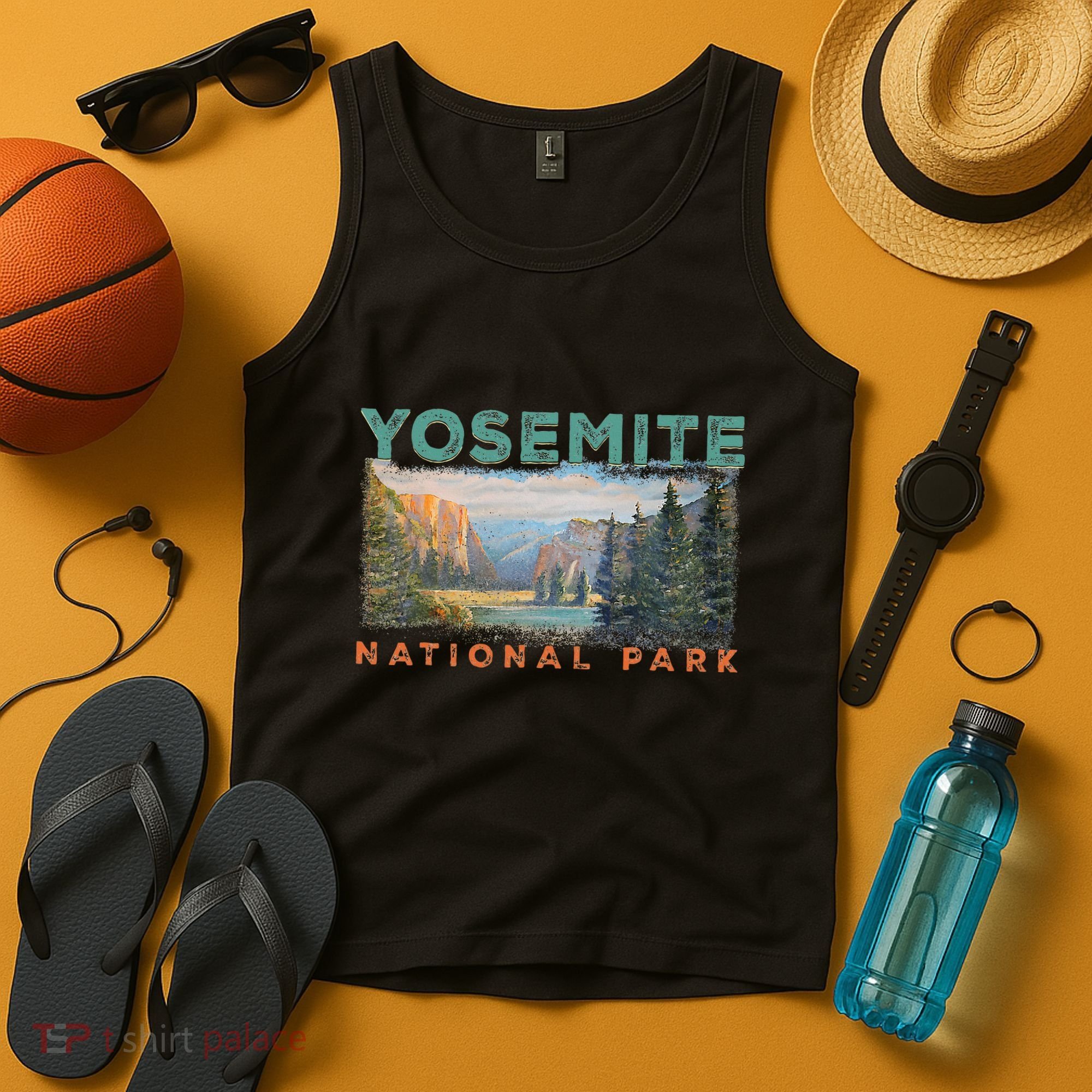 Retro Yosemite Halfdome Park Wyoming Mountain Hiking Tank Top