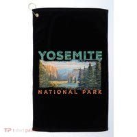 Retro Yosemite Halfdome Park Wyoming Mountain Hiking Golf Towel thumb 0