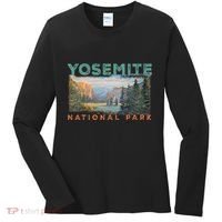 Retro Yosemite Halfdome Park Wyoming Mountain Hiking Women's Long Sleeve Shirt thumb 0