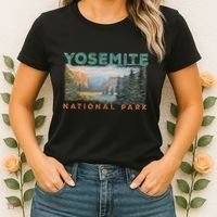 Retro Yosemite Halfdome Park Wyoming Mountain Hiking Women's T-Shirt thumb 2