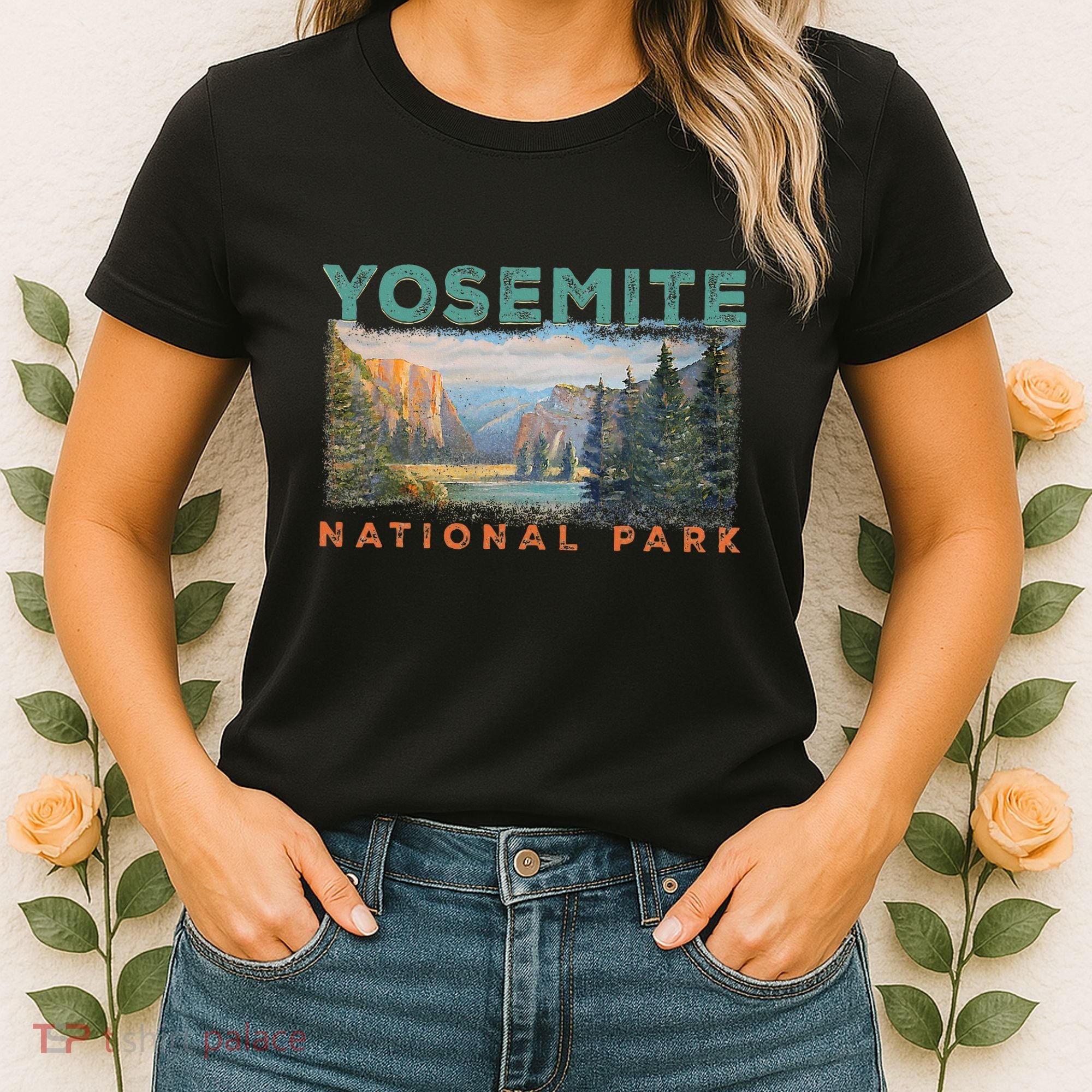 Retro Yosemite Halfdome Park Wyoming Mountain Hiking Women's T-Shirt