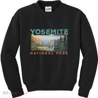 Retro Yosemite Halfdome Park Wyoming Mountain Hiking Kids Sweatshirt thumb 0
