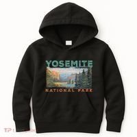 Retro Yosemite Halfdome Park Wyoming Mountain Hiking Kids Hoodie thumb 0