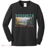 Retro Yosemite Halfdome Park Wyoming Mountain Hiking Kids Long Sleeve Shirt thumb 0