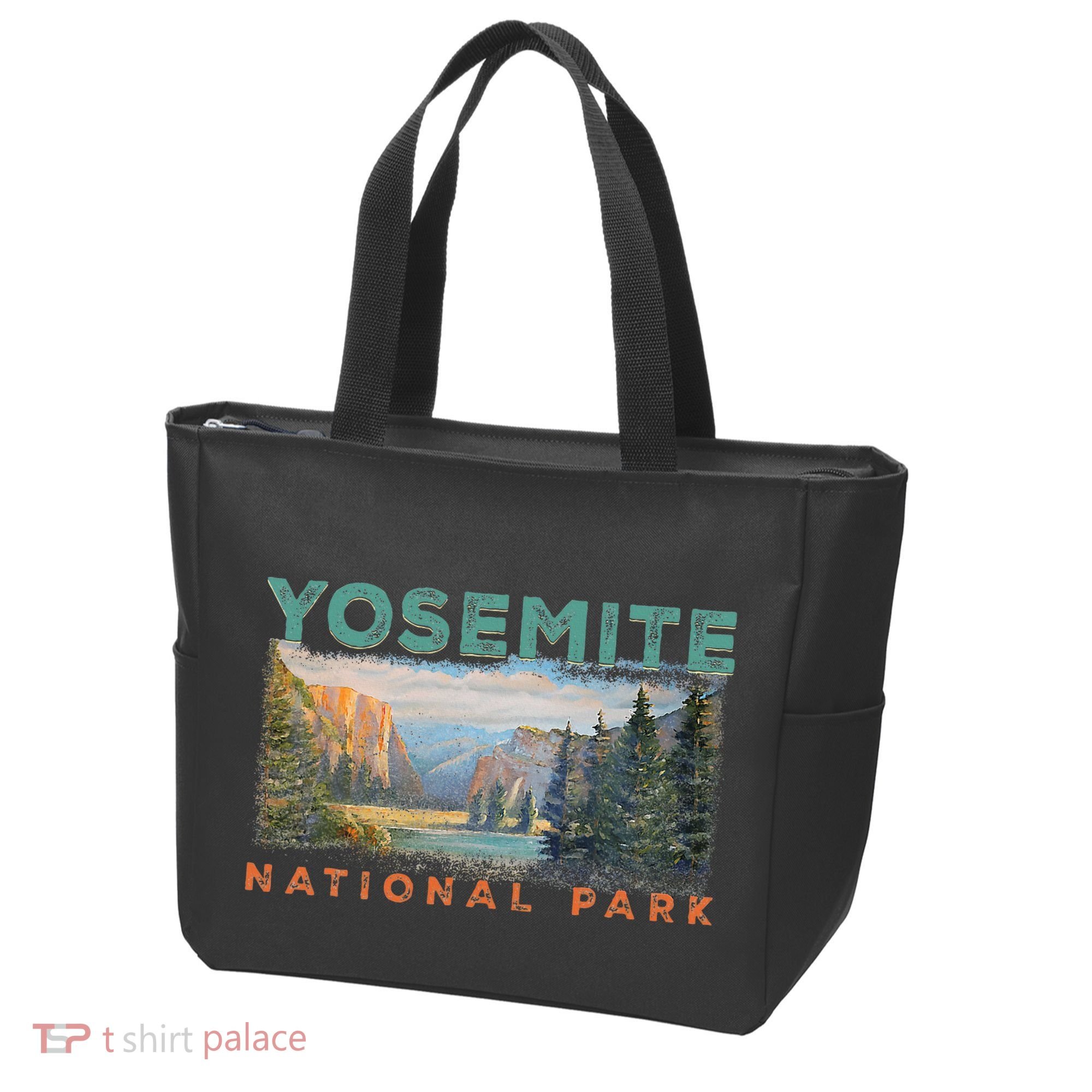 Retro Yosemite Halfdome Park Wyoming Mountain Hiking Tote Bag