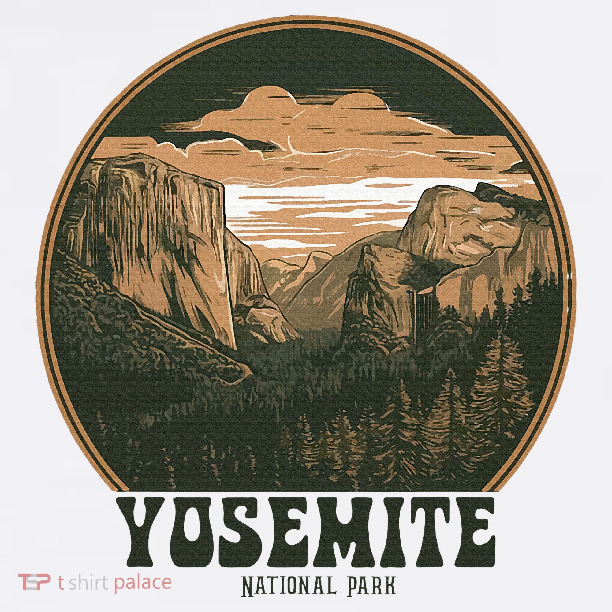 Retro Yosemite Halfdome National Park Vintage T-Shirt