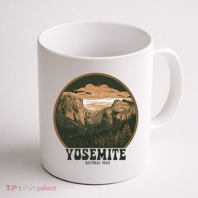 Retro Yosemite Halfdome National Park Vintage Coffee Mug back