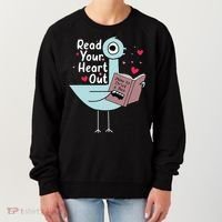 Read Your Heart Out Pigeon Cute Teacher Book Lover Women's Sweatshirt thumb 0