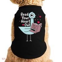 Read Your Heart Out Pigeon Cute Teacher Book Lover Doggie Tank thumb 0