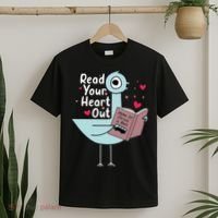 Read Your Heart Out Pigeon Cute Teacher Book Lover T-Shirt thumb 2