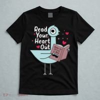 Read Your Heart Out Pigeon Cute Teacher Book Lover T-Shirt thumb 5