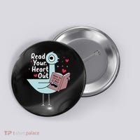 Read Your Heart Out Pigeon Cute Teacher Book Lover Button thumb 0