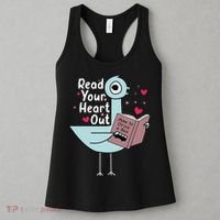 Read Your Heart Out Pigeon Cute Teacher Book Lover Women's Tank Top thumb 3