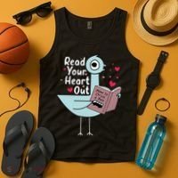 Read Your Heart Out Pigeon Cute Teacher Book Lover Tank Top thumb 4